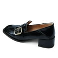 thumbnail image 2 of YDN Women Square Toe Strap Buckle Loafers Slip On Block Low Heel Pumps Retro Daily Wear Shoes Size 7 Navy, 2 of 4