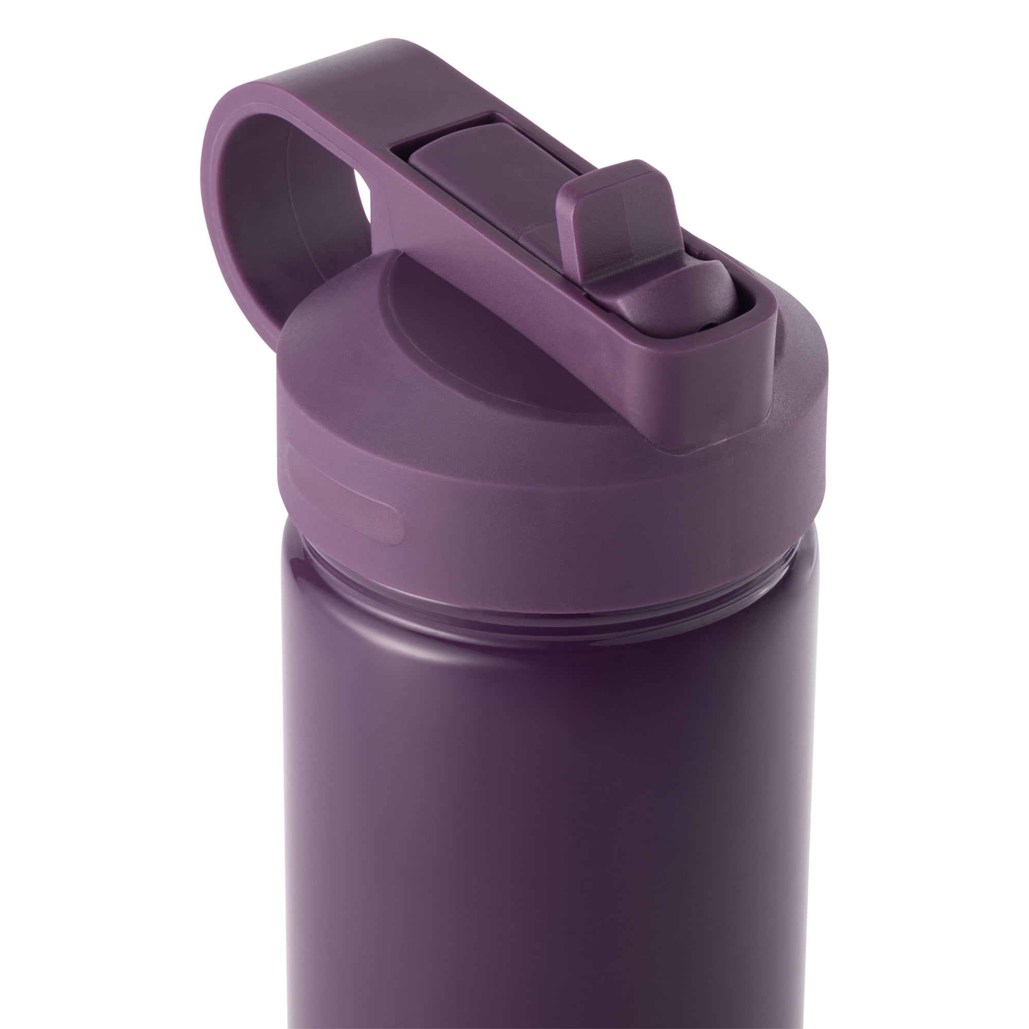 Thyme & Table 26 fl oz Water Bottle with Straw Lid, Purple with Moon Gold Charm