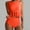 #118-Orange, variant on Women's Ruffle Bikini Set - Peplum Tankini Top & High-Waisted High-Cut Swim Bottom