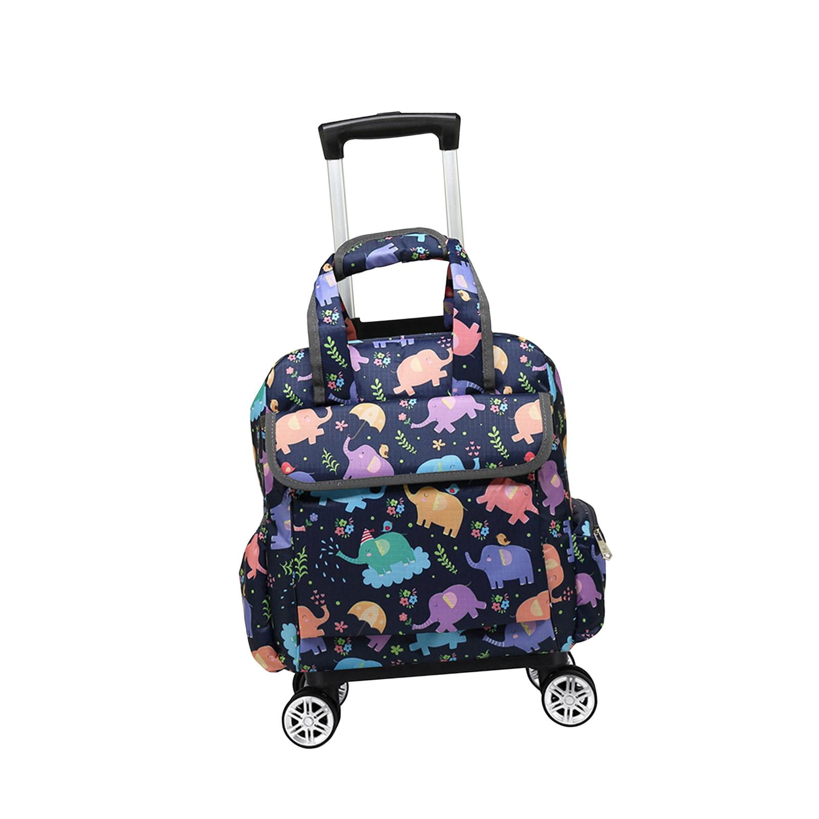 Segolike Travel Duffel Bag, Rolling Duffel Bag, 16 Inch Duffel Bag, Trolley Travel Luggage Bags, Wear-Resistant Garment Bag with Wheels Elephant
