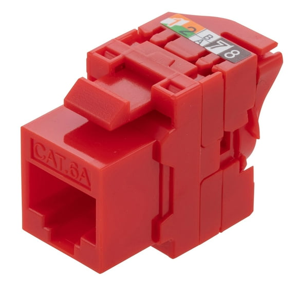 NavePoint CAT6A Unshielded Toolless Keystone Jack 25 pack, Red