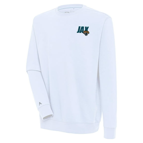 Men's Antigua White Jacksonville Jaguars Victory Pullover Sweatshirt