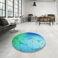 thumbnail image 4 of Ahgly Company Machine Washable Indoor Round Transitional Blue Ivy Blue Area Rugs, 5' Round, 4 of 7