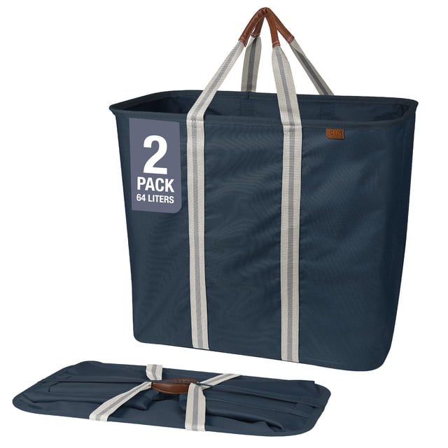 Cesto de ropa sucia CleverMade, plegable, 64 L, paquete de 2