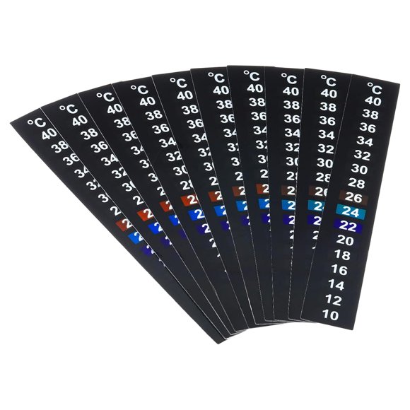 shiyou-Aquarium Thermometer Sticker, 10Pcs Fish Tank Thermometer Stick On Betta Fish Tank Digital Water Temperature Strips Adhesive for Terrarium Tank Brewing Wine, 10-40℃