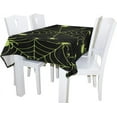 thumbnail image 2 of Coolnut Tablecloth Halloween Green Spider Web Modern Table Cover for Home Decoration Spill Proof Cloth Washable for Dinner Picnic 60"x 60", 2 of 6