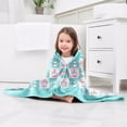 thumbnail image 6 of Unicorn Cat Hooded Beach Towel for Girls, 35" x 60" Rainbow Kids Poncho Bath Toddler, Light Blue Soft Absorbent with Hood 3-10 Years Bathrobe Swimming Pool, 6 of 7