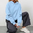 thumbnail image 6 of NinXxx Women's Bow Hoodie Long Sleeve Off Shoulder Pullover Sportswear Light Blue L, 6 of 6