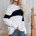 thumbnail image 6 of LEBONYARD Sweaters for Women Clearance $5.00,Womens Lightweight Sweaters up to 50% off,Women's Multi Color Round Neck Sweater Fashion Casual Pullover Long Sleeve Knit White L, 6 of 7