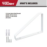 Hyper Tough 9 X 6.5 3-Way Shelf Bracket, White