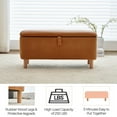Stretch Brown Storage Ottoman Bench, 39.3"" Length with Boucle