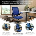 thumbnail image 3 of Emma + Oliver Mid-Back Blue Mesh Ergonomic Drafting Chair with Foot Ring and Flip-Up Arms, 3 of 12