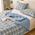 thumbnail image 5 of Four-Piece Bed Sheet Set,Blankets For Hot Sleepers Breathable Lightweight Blanket With Double Cold Soft Comfy Summer Blankets For All Plaid, 5 of 9