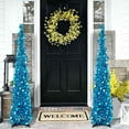 thumbnail image 2 of Christmas Tree,5ft Collapsible Pop Up Christmas Tree Blue Tinsel Coastal Christmas Tree, 2 of 14