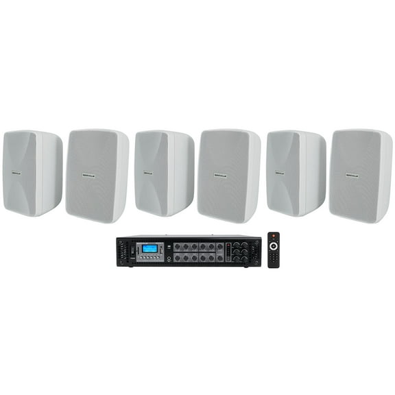 Rockville 70v Commercial/Restaurant Amplifier/Bluetooth Receiver (6) 4" Speakers