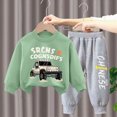 thumbnail image 2 of Toddler Baby Boy Clothes Fall Winter Outfit Car Print Pullover Stretch Pants Playwear Set Baby Boy Clothes Toddler Boy Winter Outfits Set 12 18 Months 2T 3T 4T 5T 6T 7T,Green,7-8 Years, 2 of 7