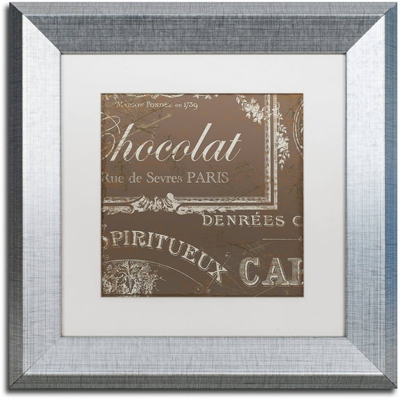 Trademark Fine Art "Bon Mots III" Canvas Art by Color Bakery White Matte, Silver Frame