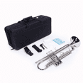 thumbnail image 2 of Tcbosik Drop B Trumpet Set for Beginner, Trumpet Instrument with Gloves, Silver, 2 of 8