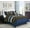 Coffee/Brown/Navy/White, variant on Chezmoi Collection 7-Piece Navy/Gray/Yellow/White Modern Stripe Zigzag Embroidery Comforter Set, Queen