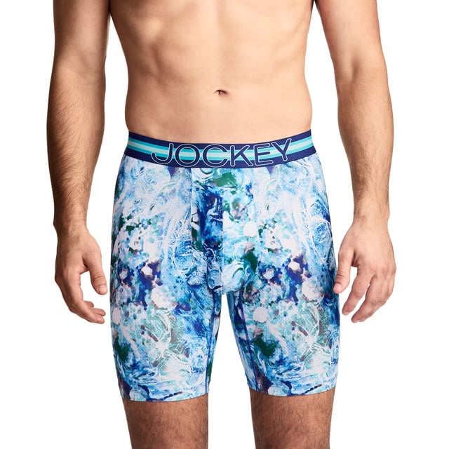 Jockey Sport Men's Stability Pouch Microfiber 9" Long Leg Boxer Brief