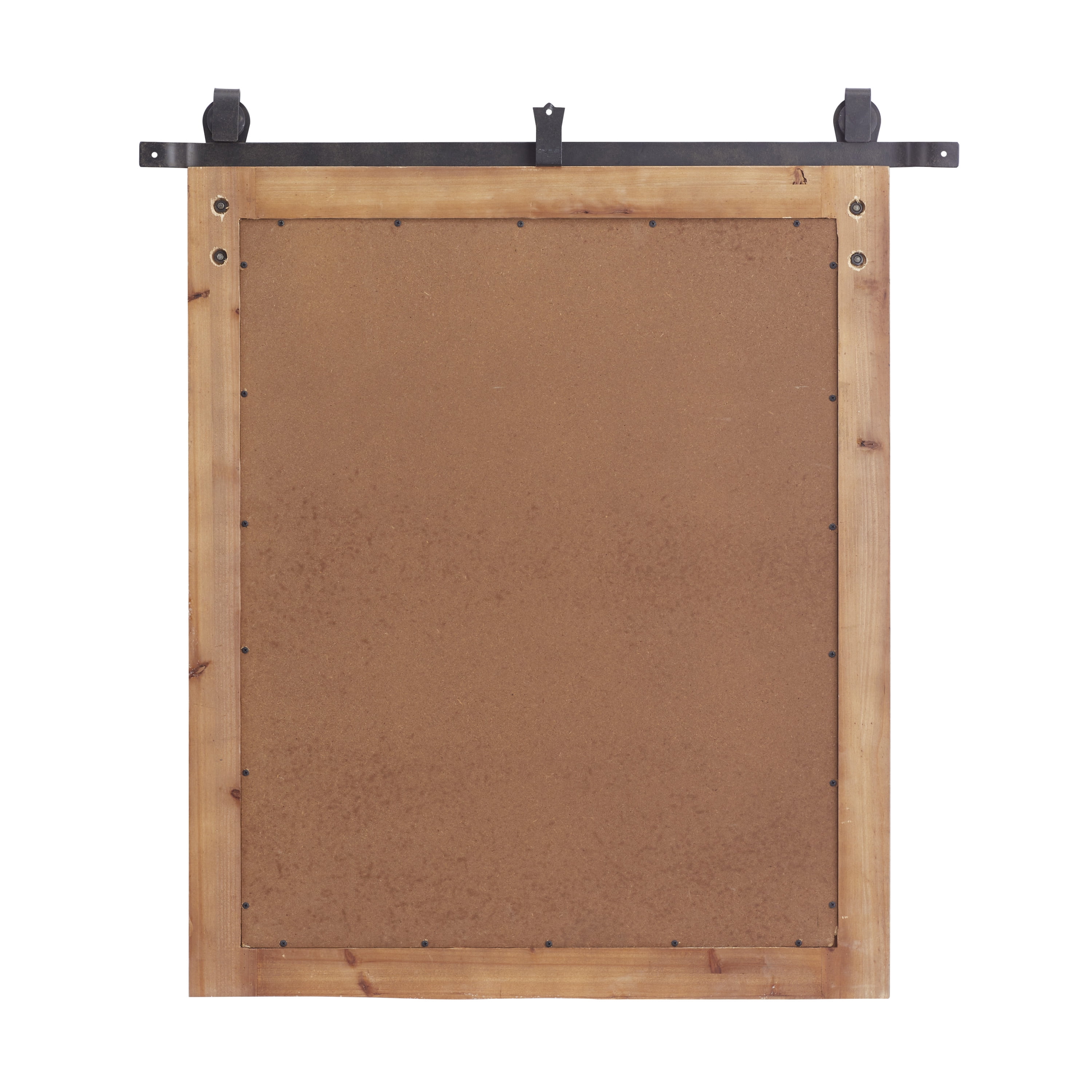 DecMode 37" x 41" Brown Wall Mirror with Metal Hanging Rod