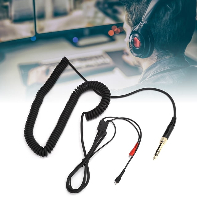 Cable de audio de 3.5 mm de auriculares, cable en espíritu en espiral en espiral hd enchufable y reproducido liviano para hd25 parauriculares