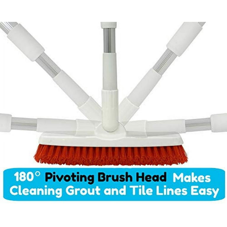 Grout Scrub Brush with Long Extendable Telescopic Handle – FoxTrotLiving