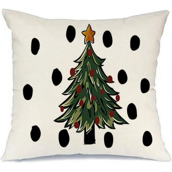 Christmas Pillow Covers 18x18,Christmas Tree Decorations Pillows Decorative Throw Pillow Cases,Xmas Cushion Covers for Winter Holiday Couch Polka Dot