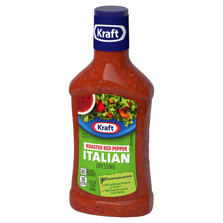 Kraft Roasted Red Pepper Italian Dressing, 16 fl oz Bottle Kraft Roasted Red Pepper Italian Dressing, 16 fl oz Bottle