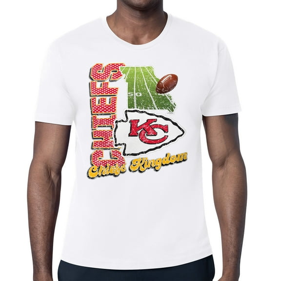 Men's-Starter  White Kansas City Chiefs Distressed Retro State Field T-Shirt