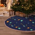 thumbnail image 5 of Xecao Space Galaxy Pattern Christmas Tree Skirt Round Xmas Tree Mat Base Cover for Holiday Home Decorations-30", 5 of 6