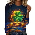 thumbnail image 2 of NuoCaiYun Womens St. Patrick'S Day Casual Sweatshirt Long Sleeve T-Shirts Irish Cute Clover Shamrock Pullover Tops, 2 of 6