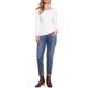 thumbnail image 2 of Suéter de punto acanalado INSPIRE CHIC para mujeres, otoño 2025, de manga larga, cuello redondo, ajustado, camiseta pulóver XL blanca, 2 of 6