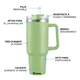 thumbnail image 2 of Vaso Bloosom Térmico De 40oz Acero Inoxidable Verde Claro, 2 of 4