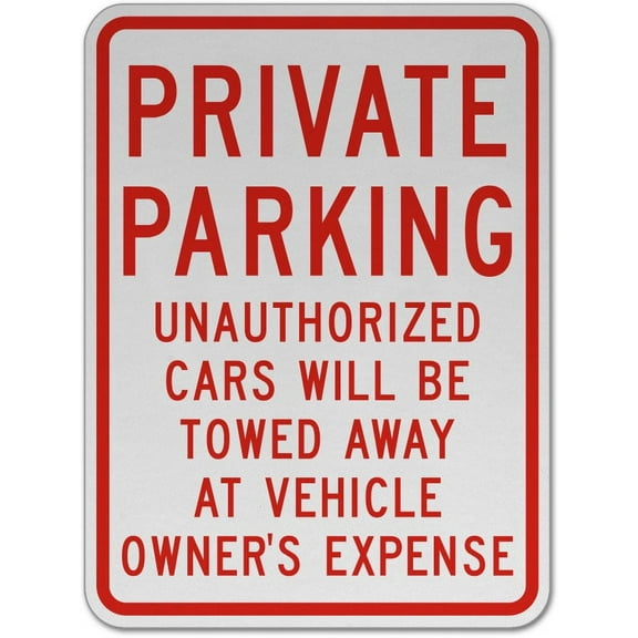 Vinyl Stickers - Private Parking Cars Will Be Towed Sign X2 - Safety and Warning Warehouse Signs Stickers - 3.5" x 5" - 3 Pack