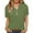 Green, variant on LIUJUNSHOP Casual Cotton Linen Tshirts Shirts for Women Loose Fit V Neck Short Sleeve Plain Button Up Blouses Ladies Summer Tops
