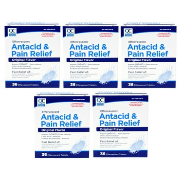 5 Pack Quality Choice Effervescent Pain Relief Antacid Tablets 36 Count Each