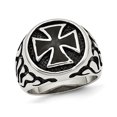 thumbnail image 1 of Bague en Acier Inoxydable Vieilli pour Hommes avec Croix, 1 of 4