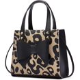 thumbnail image 1 of Monedero para niñas pequeñas, bolso de mano con estampado de leopardo, bolso cruzado con lazo (negro), 1 of 2