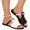 Black, variant on Ladies' Casual Round Toe Exposed Toe Beach With Flat Sandals For Outdoor Wear