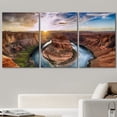 thumbnail image 2 of wall26 - 3 Piece Canvas Wall Art - Sunset Moment at Horseshoe Bend, Colorado River, Grand Canyon National Park, Arizona USA - Modern Home Art Stretched and Framed Ready to Hang - 16"x24"x3, 2 of 7