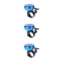 WRITWAA Blue Sunflower Bike Bell, Handlebar Ring, Clear Sound, Easy to Attach, 3Pcs
