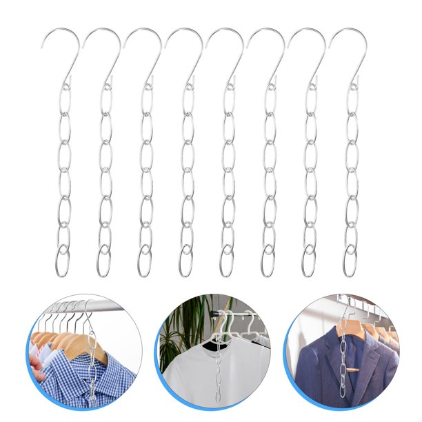 FOMIYES 8Ud Barra Colgante Ajustable Para Ropa Organizador Y Exhibidor En Plata