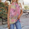 thumbnail image 2 of USSUMA Womens Summer Tops Halter Neck Flowy Tank T-Shirts for Women Trendy Butterfly Print Womens Blouses and Tops Dressy Sleeveless High Neck Tunic Plus Size Shirts for Women, 2 of 6