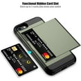 thumbnail image 2 of for iPhone SE Case with Card Holder Heavy Duty Protective Dual Layer Shockproof Hidden Card Slot Slim Wallet Case for Women and Man-Green, 2 of 11