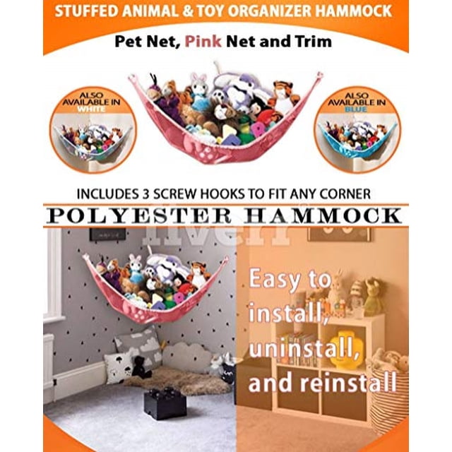 DOZENEGG - Hamaca organizadora para animales de peluche y juguetes, color rosa DOZENEGG DOZENEGG