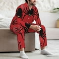 thumbnail image 7 of Naloa Spider Men’s Pajamas Set - Long Sleeve Button Down Sleep Shirt and Pajama Bottoms Sleepwear Set-Small, 7 of 7