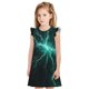thumbnail image 1 of Fotbe Green Lightning Flash Vestido de Dormir para Niñas de 3 a 10 Años, Mangas Cortas, Estilo Princesa, Pijama Camisón con Mangas Voladas-Small, 1 of 6