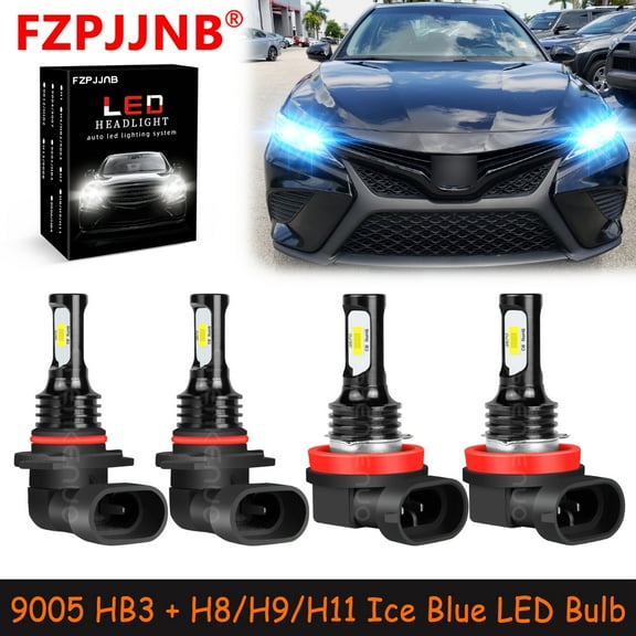 FZPJJNB 9005 H8/H9/H11 for Toyota Camry 2007-2018 Ice Blue Led Headlights Bulb High/Low Beam,HKL,C10