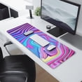 thumbnail image 2 of Bright Pink Blue LinesLine Theme&nbsp;mousepad Gamingwaterproofwashable&nbsp;for Office Home Work Gaminggaming Mouse PadRubber Base Mousepad with Stitched Edges 31.5x11.8inches, 2 of 7